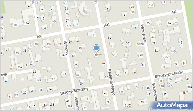 Zielonka, Paderewskiego Ignacego Jana, 68, mapa Zielonka