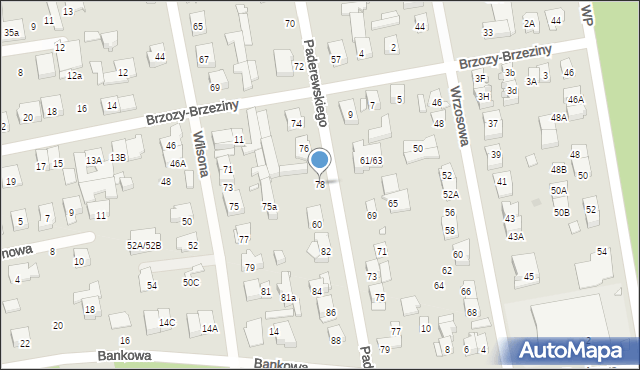 Zielonka, Paderewskiego Ignacego Jana, 78, mapa Zielonka