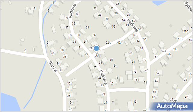 Złocieniec, Parkowa, 20, mapa Złocieniec