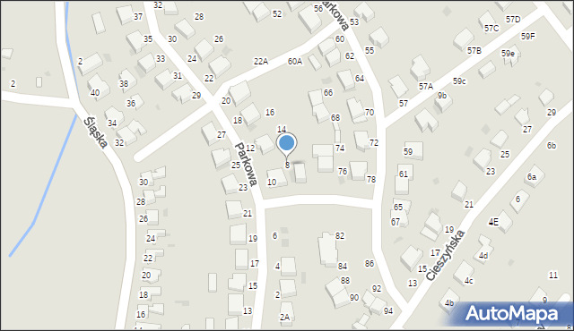 Złocieniec, Parkowa, 8, mapa Złocieniec