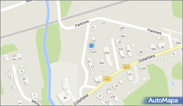 Żukowo, Parkowa, 19, mapa Żukowo