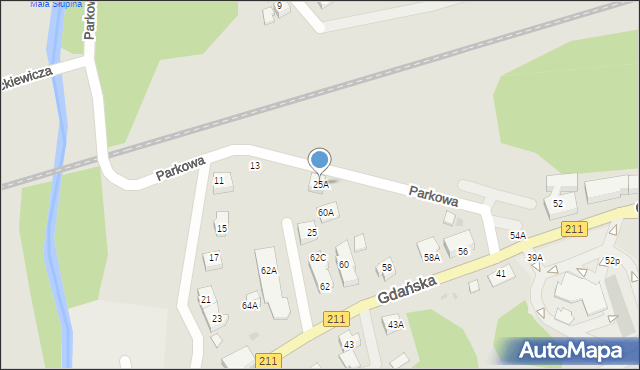 Żukowo, Parkowa, 25A, mapa Żukowo