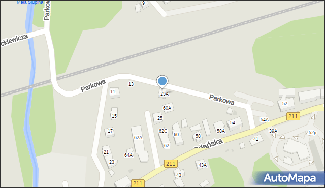 Żukowo, Parkowa, 5, mapa Żukowo