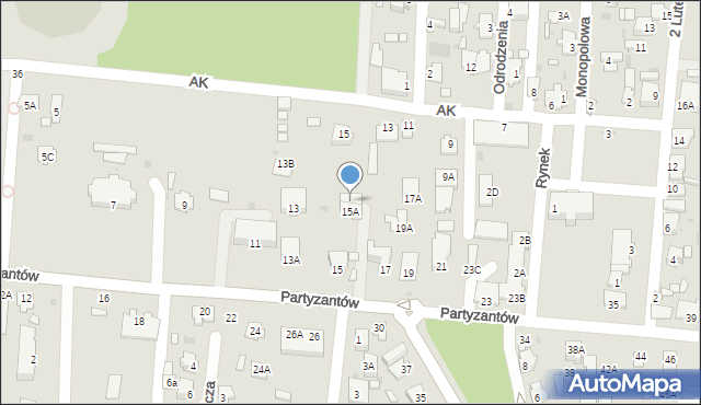 Zwierzyniec, Partyzantów, 15B, mapa Zwierzyniec