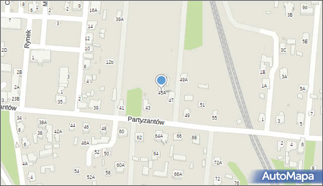 Zwierzyniec, Partyzantów, 45A, mapa Zwierzyniec