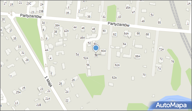 Zwierzyniec, Partyzantów, 58, mapa Zwierzyniec