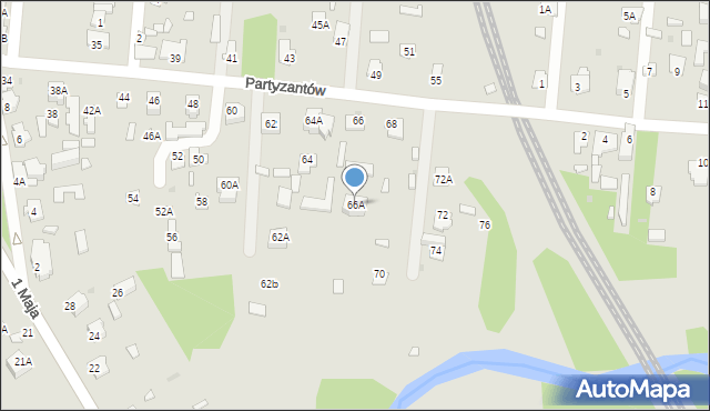 Zwierzyniec, Partyzantów, 66A, mapa Zwierzyniec