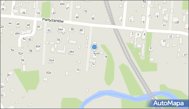 Zwierzyniec, Partyzantów, 72, mapa Zwierzyniec