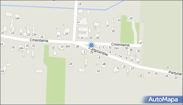 Zwoleń, Partyzantów, 2A, mapa Zwoleń