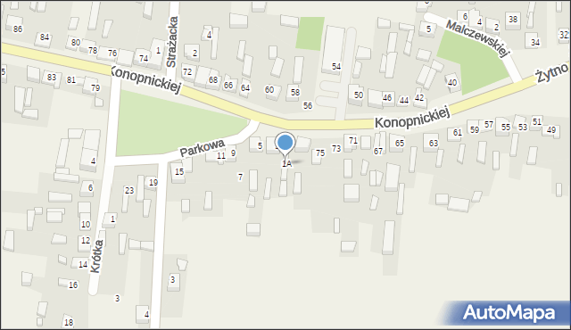 Żytno, Parkowa, 1A, mapa Żytno