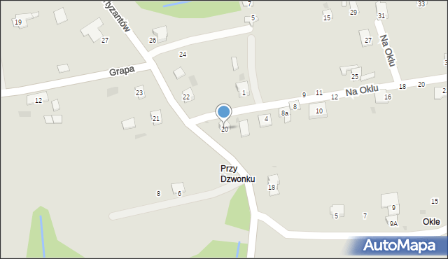 Żywiec, Partyzantów, 20, mapa Żywiec