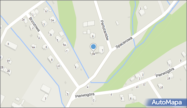 Żywiec, Partyzantów, 9a, mapa Żywiec