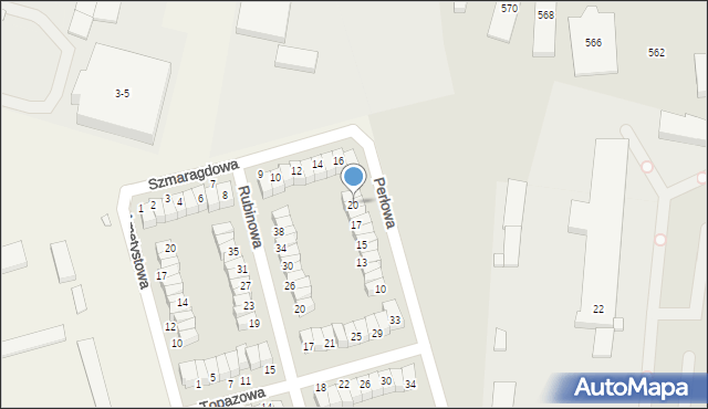 Baranowo, Perłowa, 20, mapa Baranowo