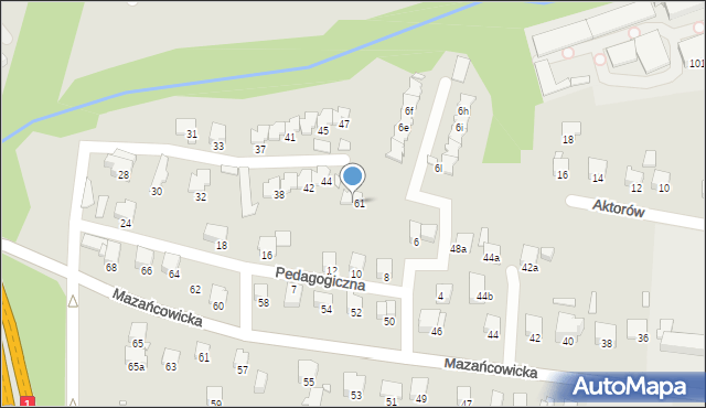 Bielsko-Biała, Pedagogiczna, 6b, mapa Bielsko-Białej