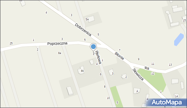 Błonie, Perłowa, 2, mapa Błonie