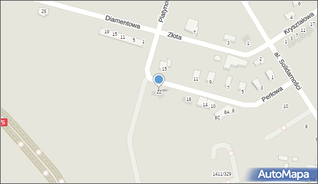 Brzesko, Perłowa, 22, mapa Brzesko