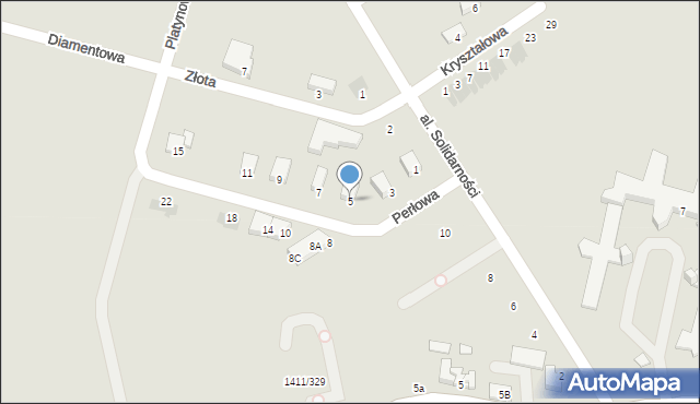 Brzesko, Perłowa, 5, mapa Brzesko