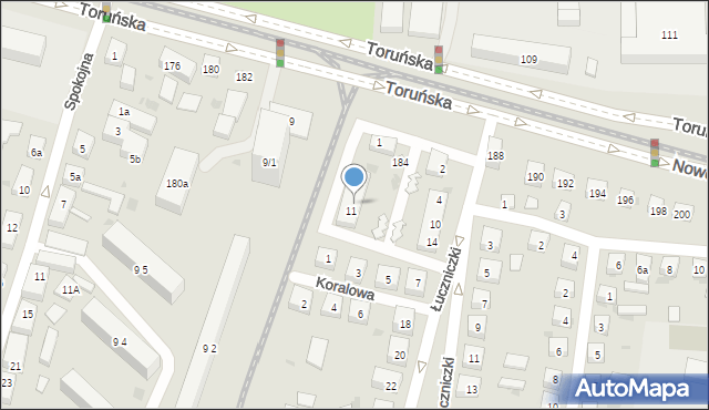 Bydgoszcz, Perłowa, 9, mapa Bydgoszczy