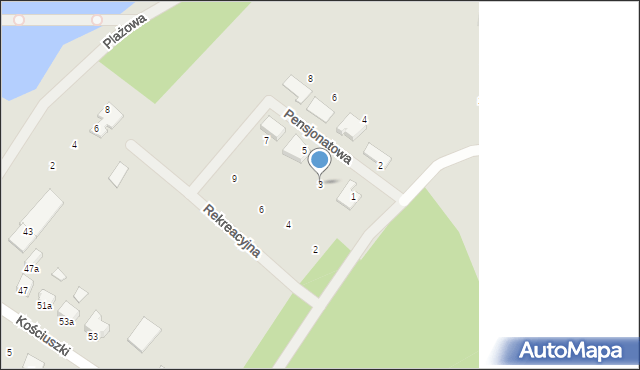 Chełmża, Pensjonatowa, 3, mapa Chełmża