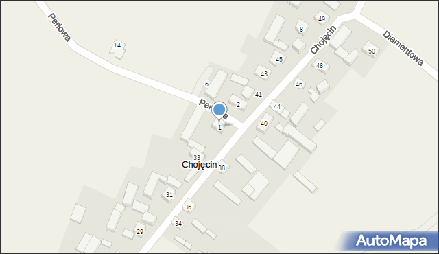 Chojęcin, Perłowa, 1, mapa Chojęcin