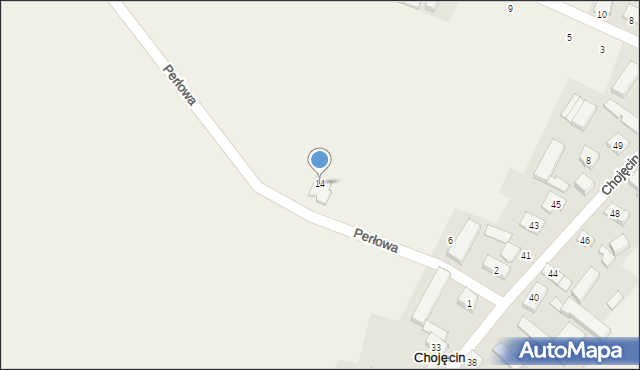 Chojęcin, Perłowa, 14, mapa Chojęcin