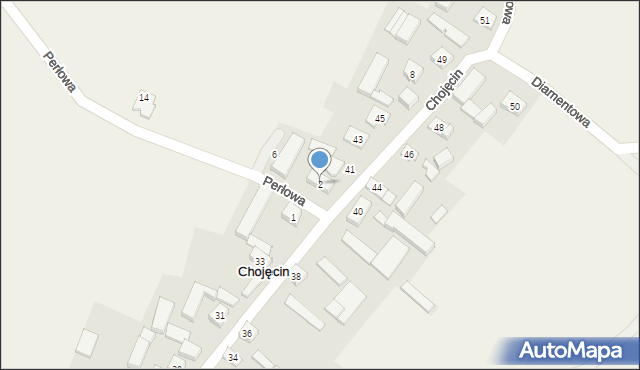 Chojęcin, Perłowa, 2, mapa Chojęcin