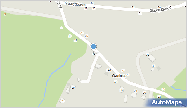 Czchów, Pęcherska Góra, 14, mapa Czchów