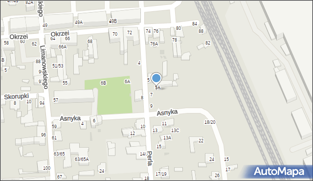 Częstochowa, Perla Feliksa, 7/9, mapa Częstochowy