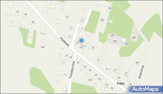 Dzięcioły, Perłowa, 21, mapa Dzięcioły