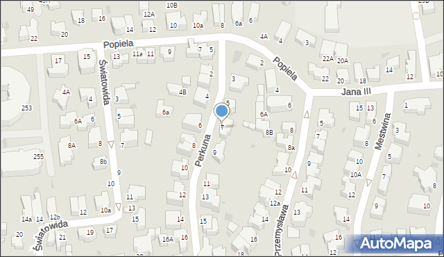 Gdynia, Perkuna, 7, mapa Gdyni