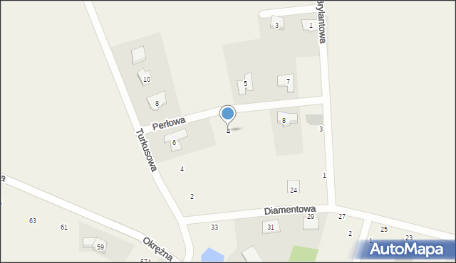 Jerzykowo, Perłowa, 4, mapa Jerzykowo