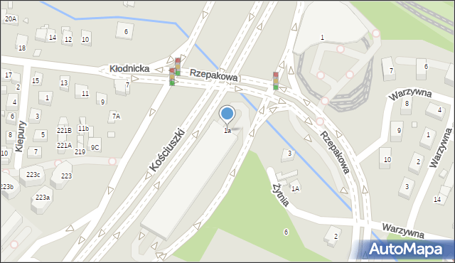 Katowice, Pętla Brynowska, 1a, mapa Katowic