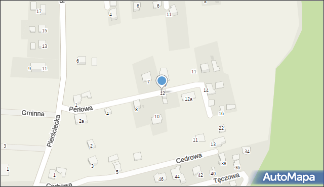 Kiczyce, Perłowa, 12, mapa Kiczyce