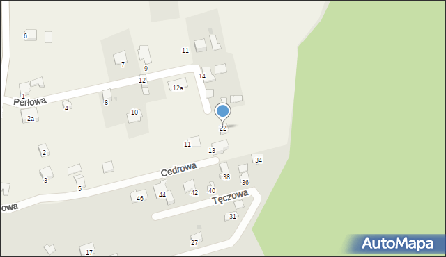 Kiczyce, Perłowa, 22, mapa Kiczyce