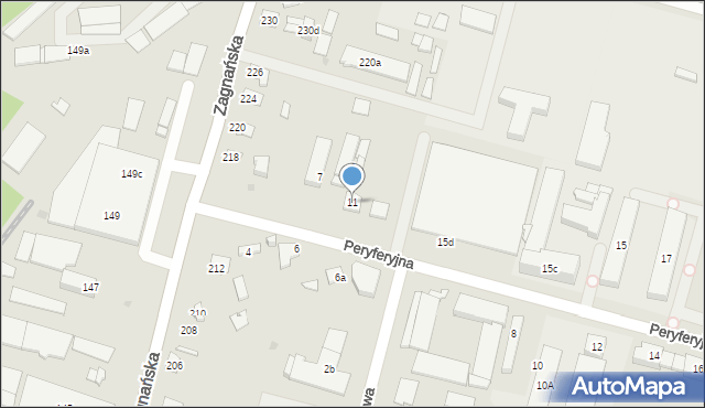 Kielce, Peryferyjna, 11, mapa Kielc