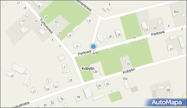 Kobylin, Perłowa, 15, mapa Kobylin