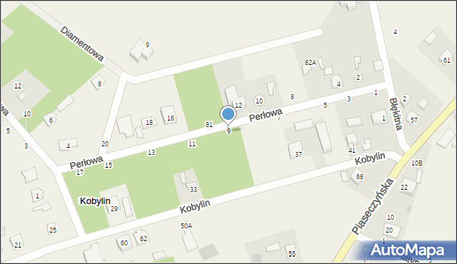 Kobylin, Perłowa, 9, mapa Kobylin