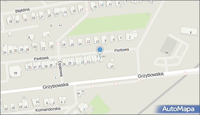Kołobrzeg, Perłowa, 1, mapa Kołobrzegu