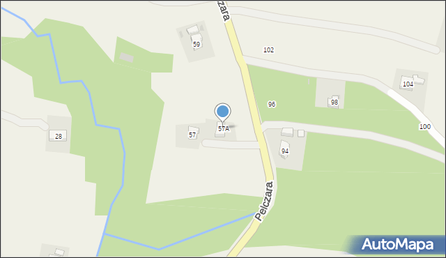 Korczyna, Pelczara Józefa Sebastiana, bp., 57A, mapa Korczyna