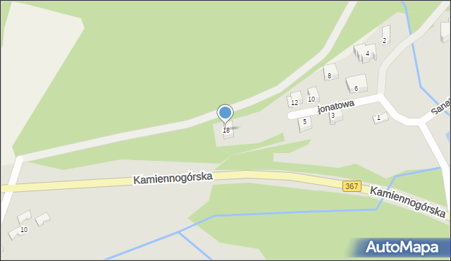 Kowary, Pensjonatowa, 18, mapa Kowary