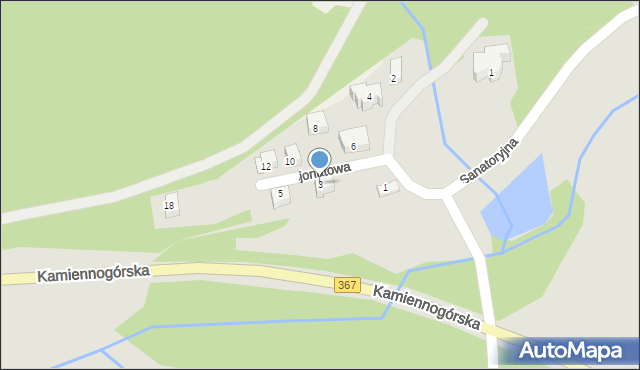 Kowary, Pensjonatowa, 3, mapa Kowary