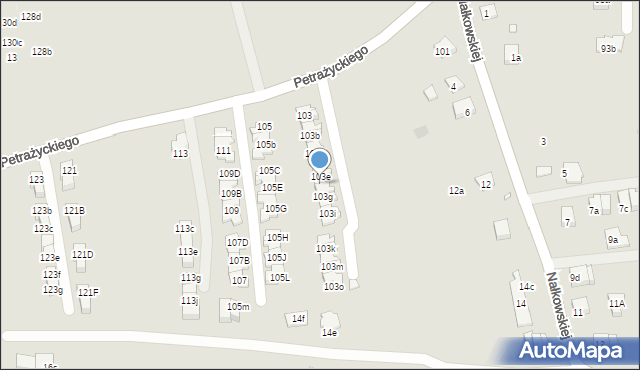 Kraków, Petrażyckiego Leona, 103f, mapa Krakowa