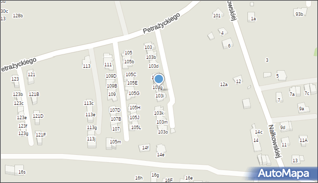 Kraków, Petrażyckiego Leona, 103h, mapa Krakowa