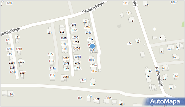 Kraków, Petrażyckiego Leona, 103j, mapa Krakowa