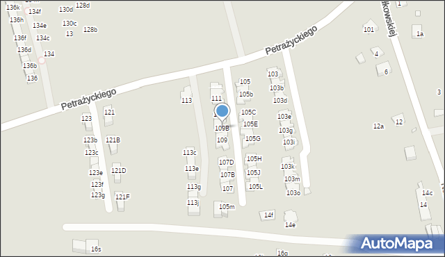 Kraków, Petrażyckiego Leona, 109B, mapa Krakowa