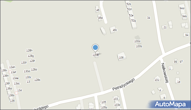 Kraków, Petrażyckiego Leona, 110B, mapa Krakowa