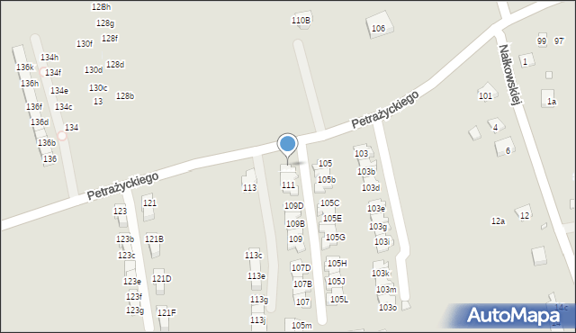 Kraków, Petrażyckiego Leona, 111b, mapa Krakowa