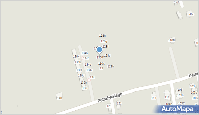 Kraków, Petrażyckiego Leona, 130d, mapa Krakowa