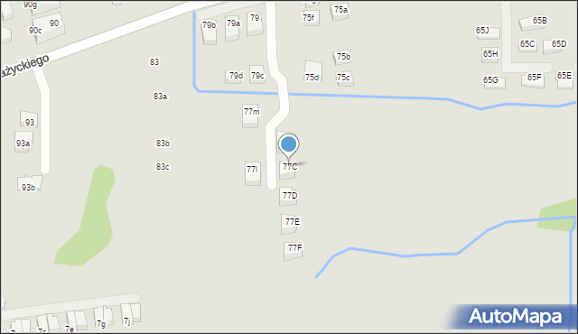 Kraków, Petrażyckiego Leona, 77C, mapa Krakowa