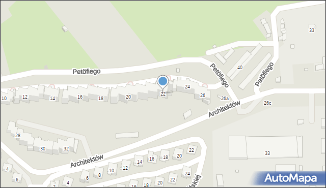 Kraków, Petöfiego Sandora, 22, mapa Krakowa